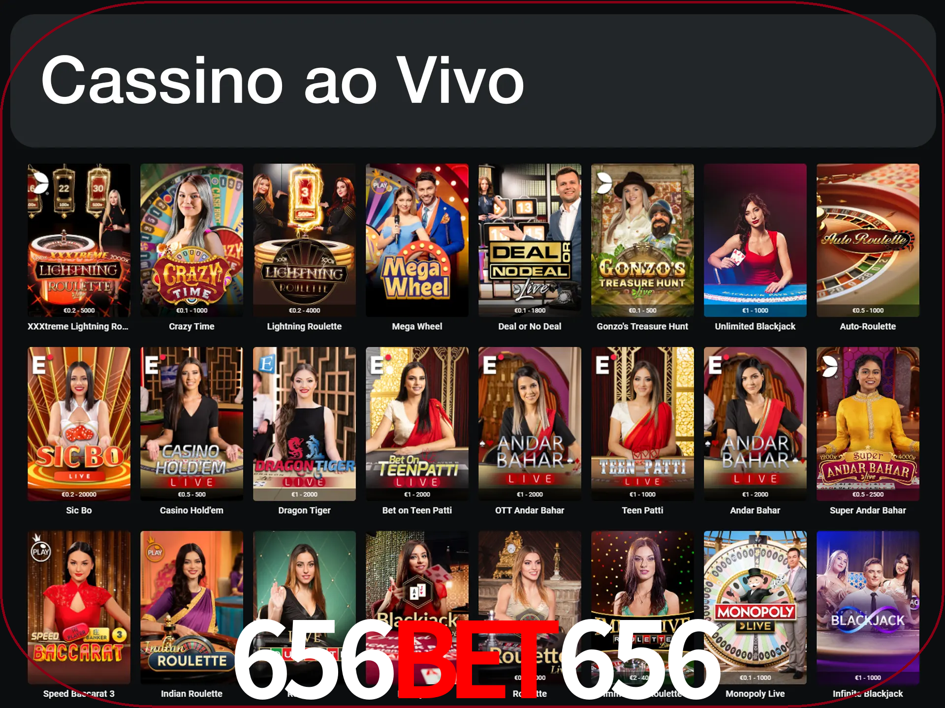Jogue jogos de cassino com um verdadeiro dealer.