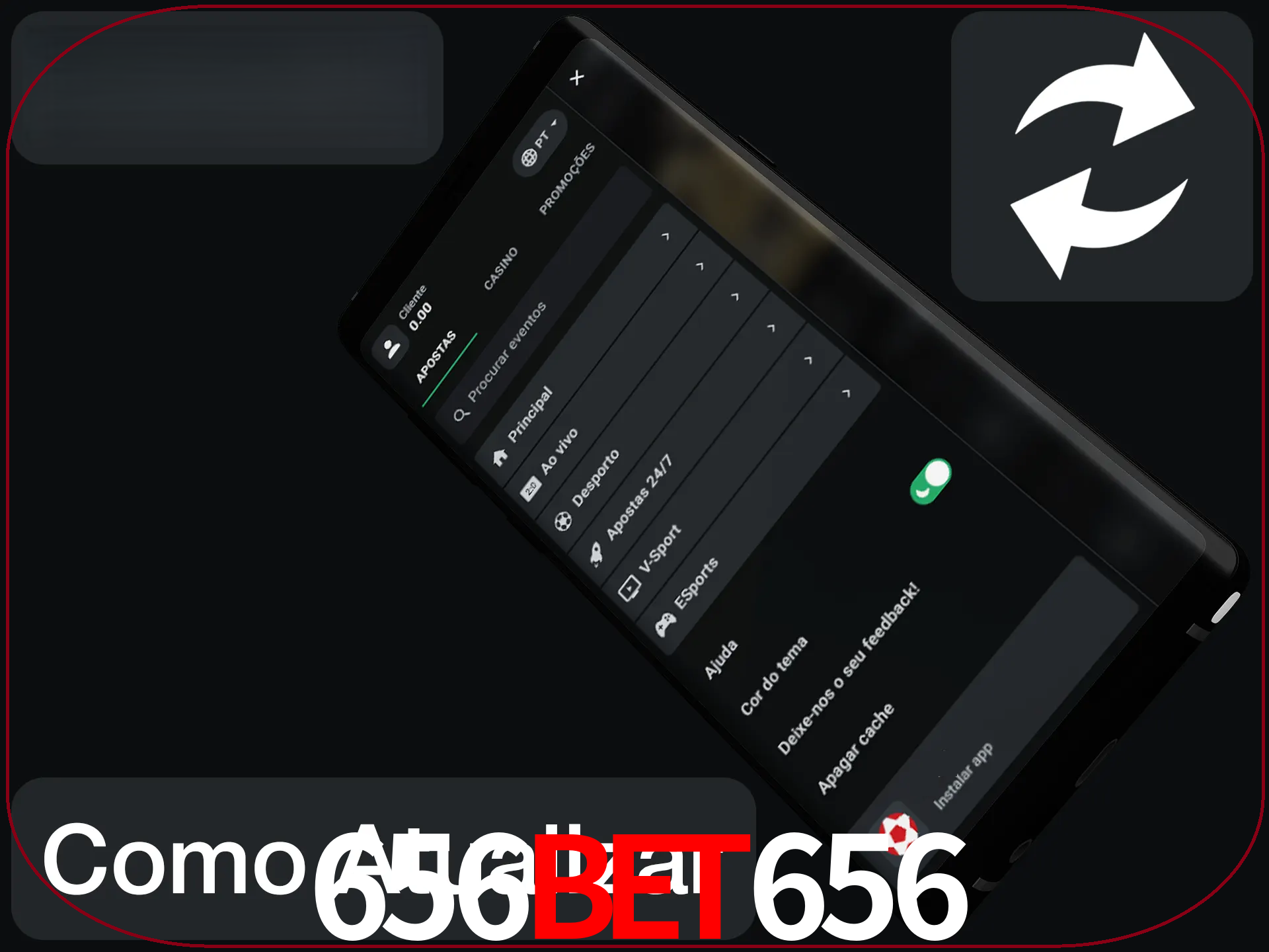 O aplicativo é atualizado automaticamente quando você faz o login.