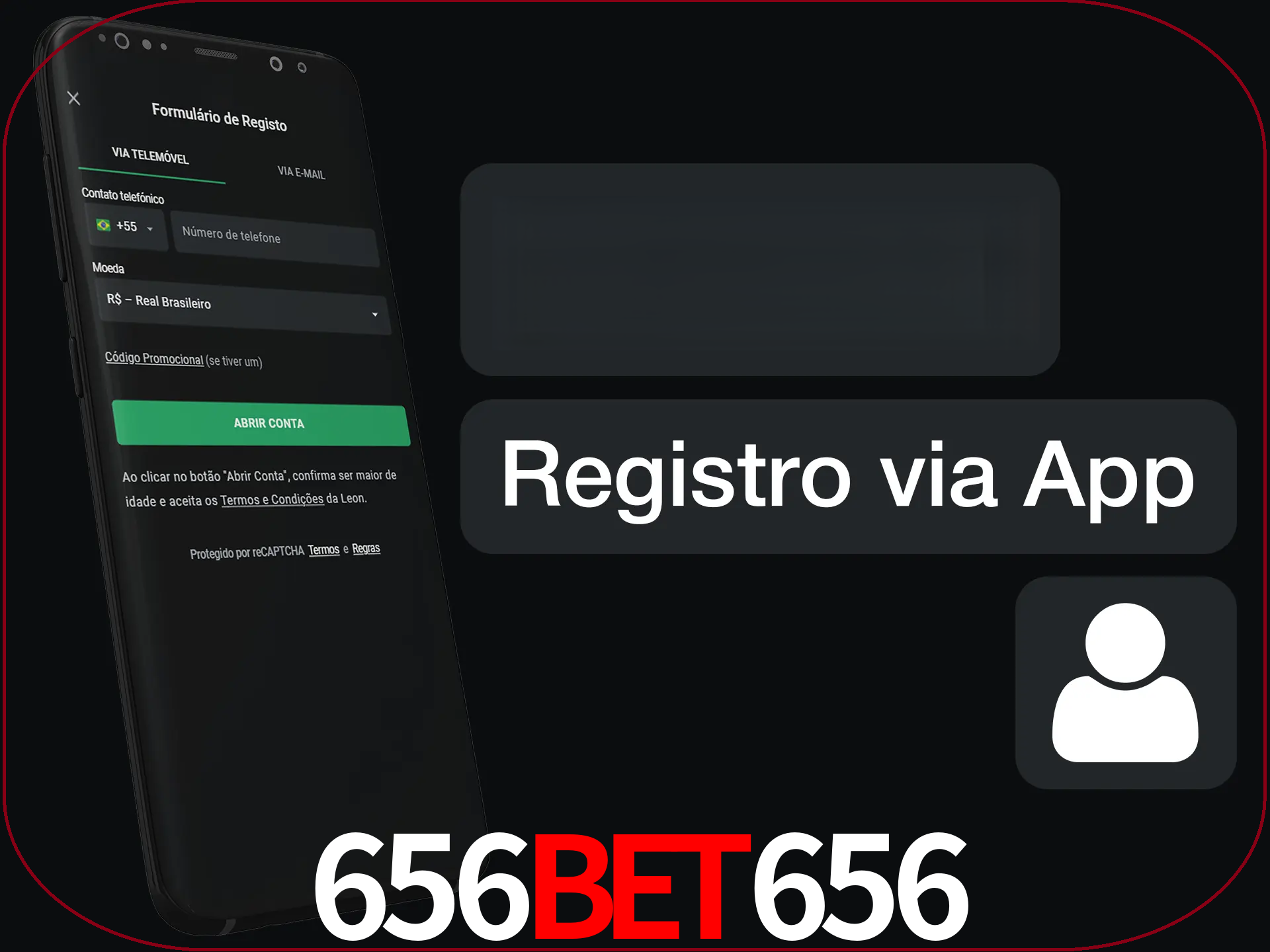 Registre-se com duas etapas usando o aplicativo.