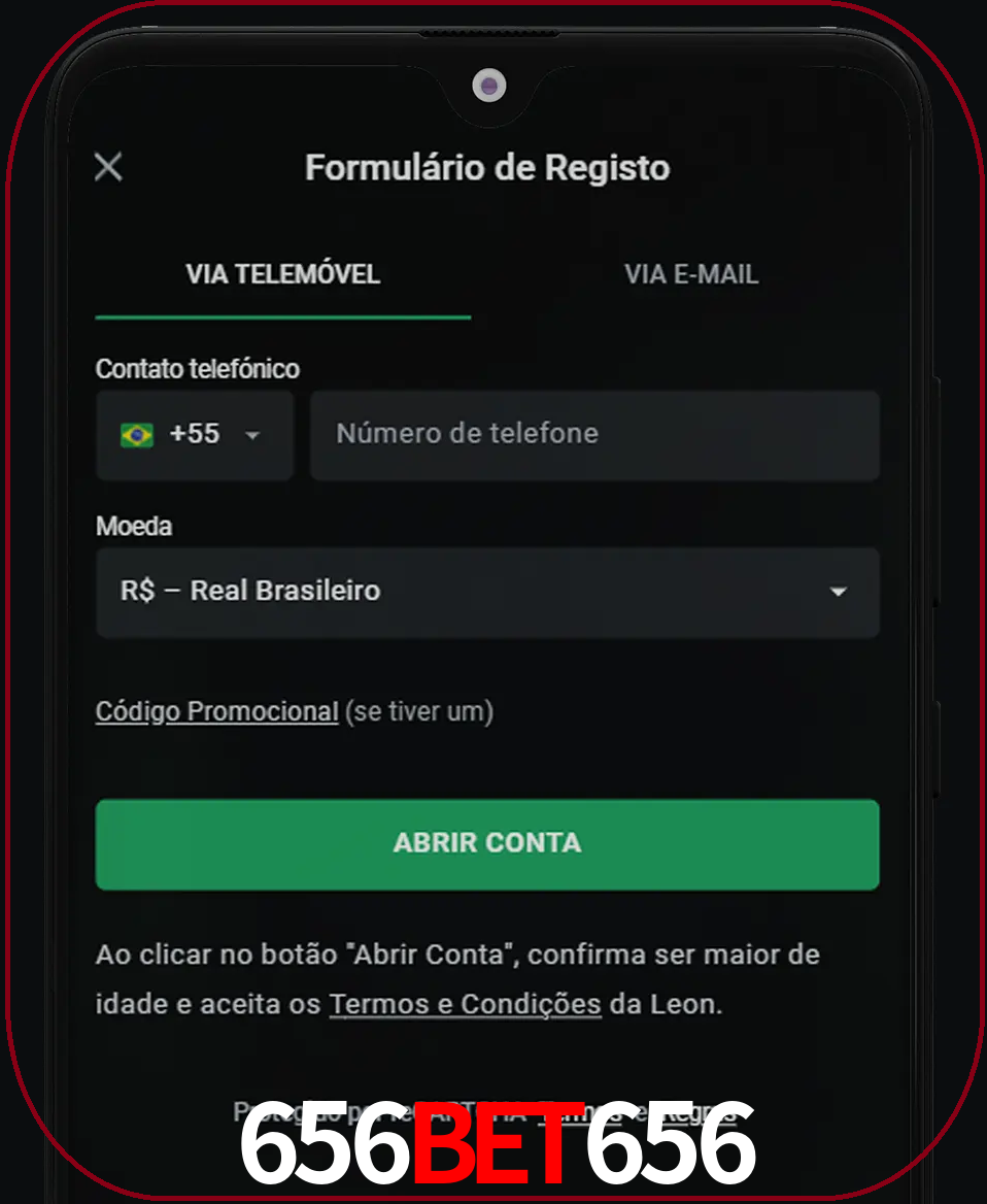 Abra o aplicativo e inicie o processo de registro.